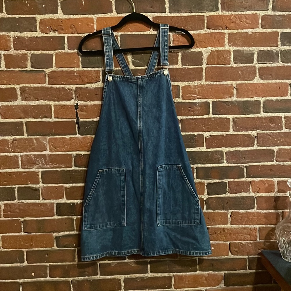 Top Shop Jean Denim Mini Overall Dress